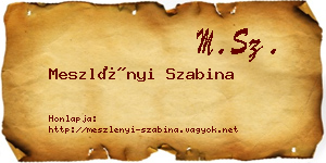 Meszlényi Szabina névjegykártya