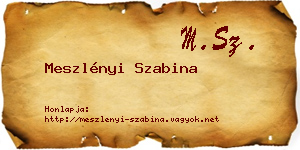 Meszlényi Szabina névjegykártya