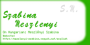 szabina meszlenyi business card